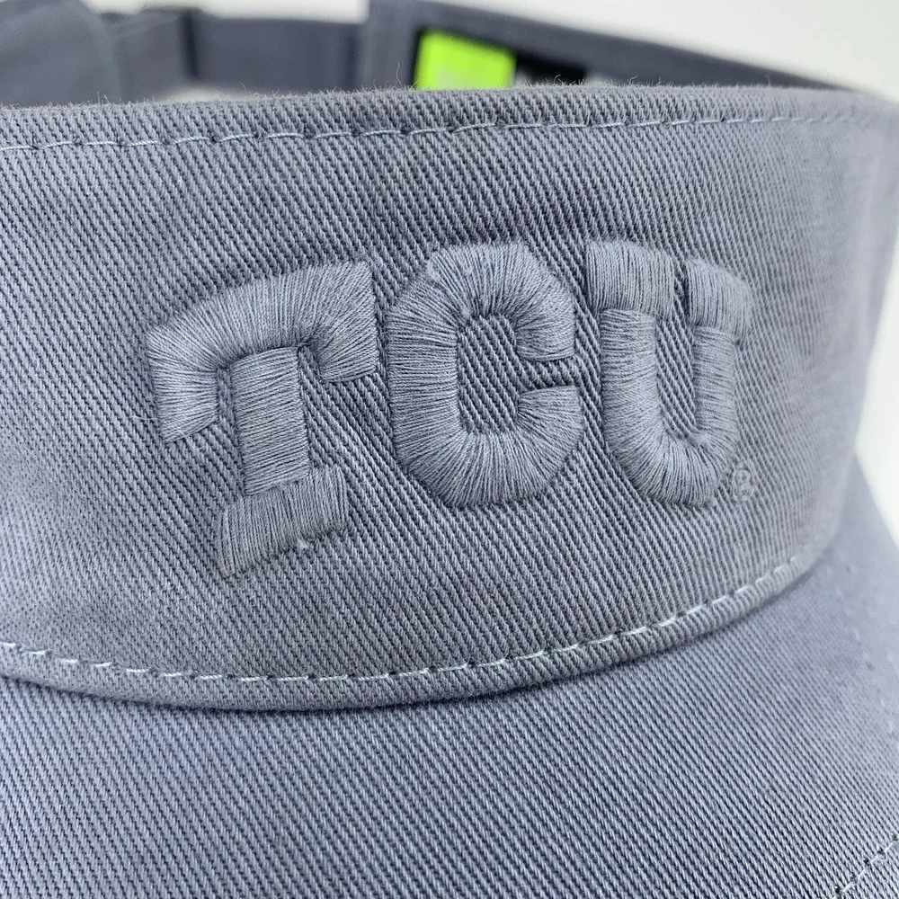 TCU Nike Visor Horned Frogs Texas Christian Gray Adjustable Strap OSFM Hat Cap